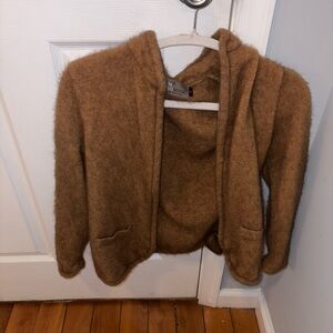 MerinoMink Brown Wool Cardigan